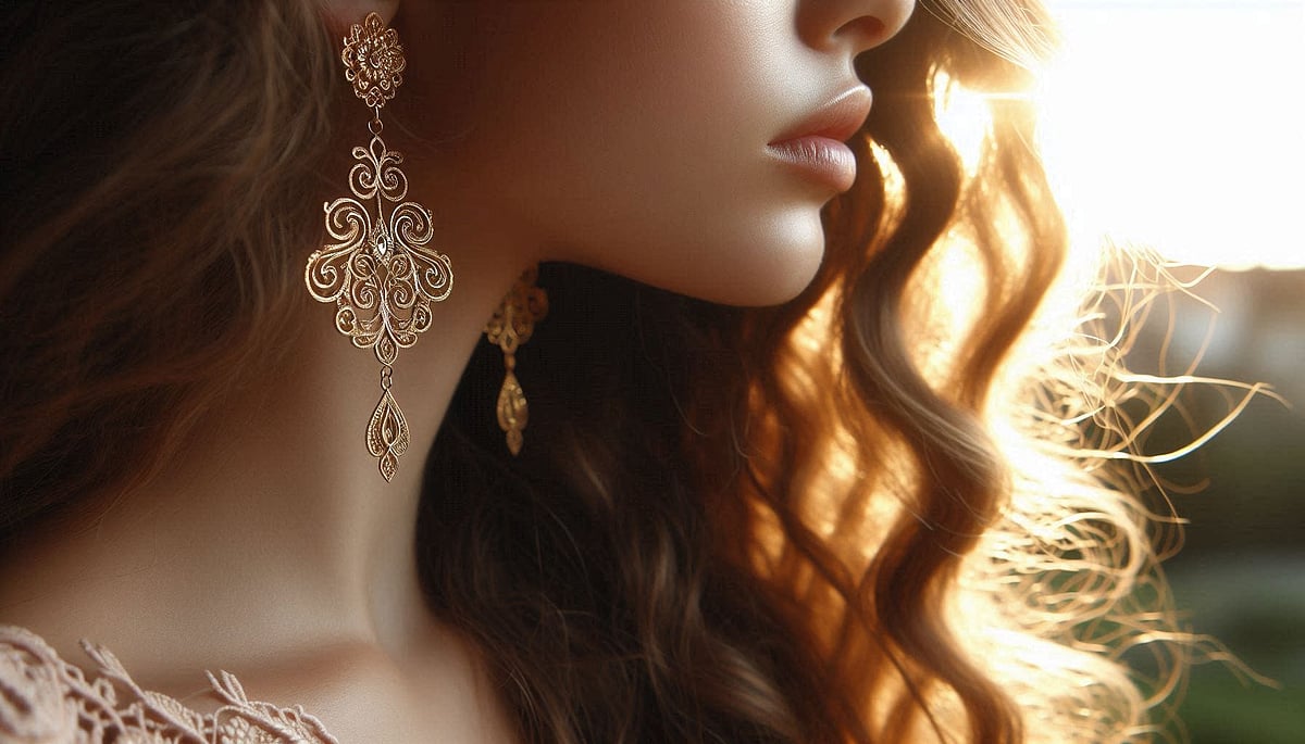 Gold earrings